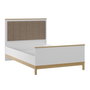 Hanah Home Cama Individual con Cabecero Tapizado en Madera y Roble Blanco
